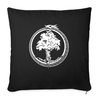 World Tree, Weltenesche, Ouroboros, Snake - Sofa pillowcase 17,3'' x 17,3'' (45 x 45 cm) - black - Front