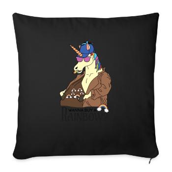 Wanna buy a...rainbow? - Sofakissenbezug 45 x 45 cm - Schwarz - Vorne