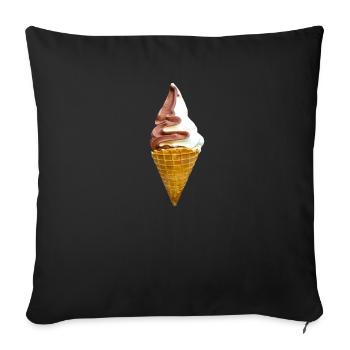 Soft ice cream - Sofa pillowcase 17,3'' x 17,3'' (45 x 45 cm) - black - Front