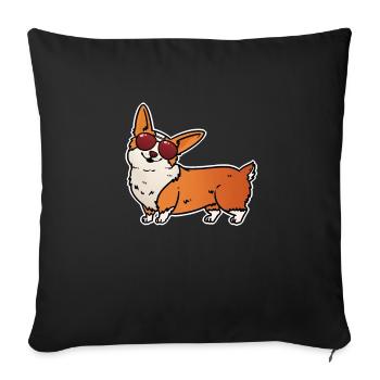 Cooler Corgi - Sofakissenbezug 45 x 45 cm - Schwarz - Vorne