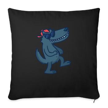 Night Dawg - Night Dog Wolf Wolf Man - Sofa pillowcase 17,3'' x 17,3'' (45 x 45 cm) - black - Front