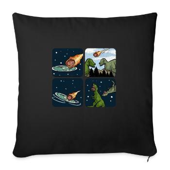 Earth is Flat | Flat Earth T-Shirt - Sofa pillowcase 17,3'' x 17,3'' (45 x 45 cm) - black - Front