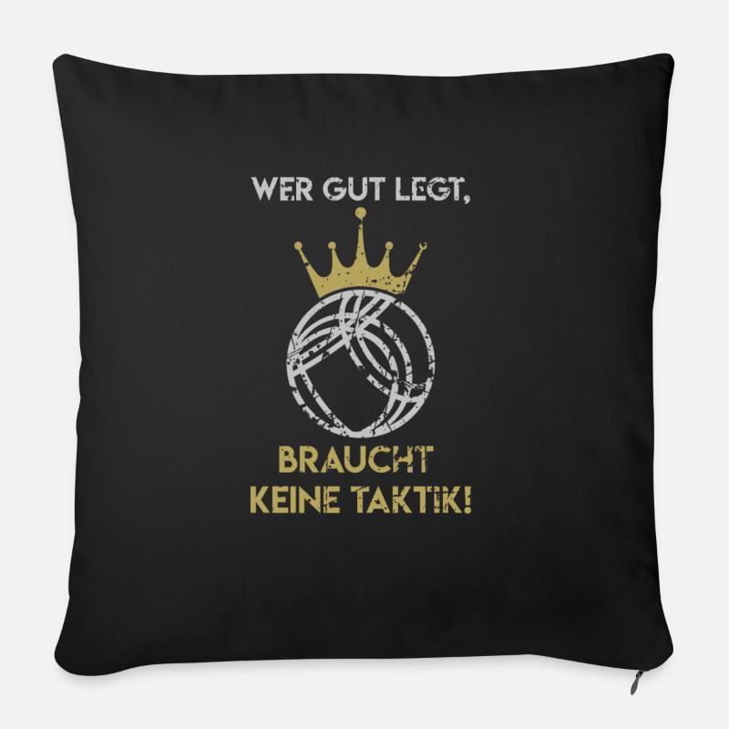 Petanque Taktik Boule Retro Kugel Sport - Sofakissenbezug 45 x 45 cm - Schwarz