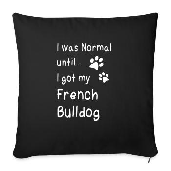 French bulldog - Sofa pillowcase 17,3'' x 17,3'' (45 x 45 cm) - black - Front