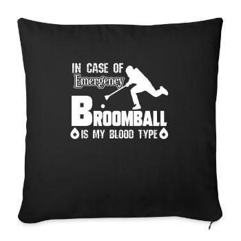 Le ballon sur glace est mon groupe sanguin - Housse de coussin décorative 45 x 45 cm - noir - Devant