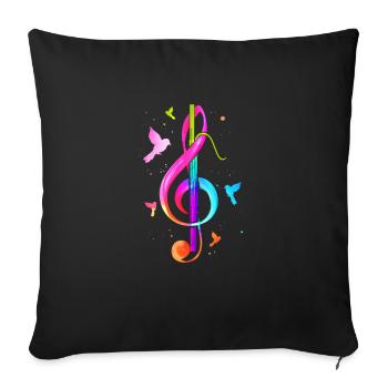 Fagott musique musicien fagottiste cadeau - Housse de coussin décorative 45 x 45 cm - noir - Devant