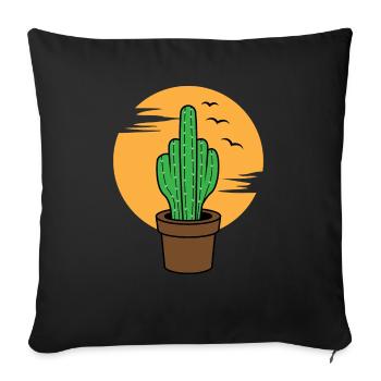 Doigt puant de Cactus - Housse de coussin décorative 45 x 45 cm - noir - Devant