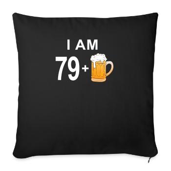 80th birthday - Sofa pillowcase 17,3'' x 17,3'' (45 x 45 cm) - black - Front