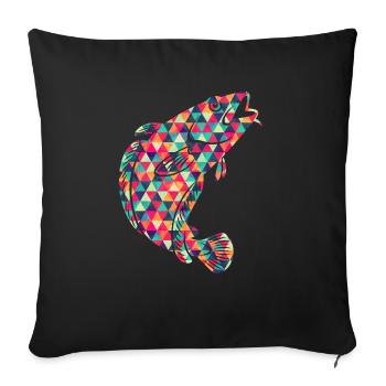 Geometric Cod Fish Colorful - Sofa pillowcase 17,3'' x 17,3'' (45 x 45 cm) - black - Front