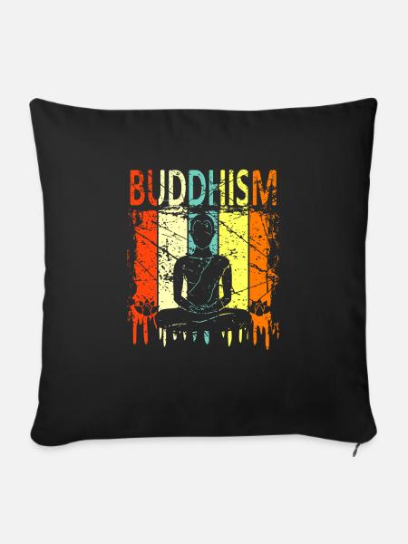Buddhismus - Sofakissenbezug 45 x 45 cm - Schwarz