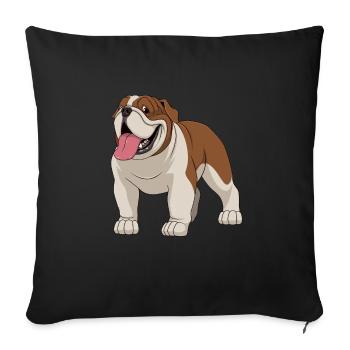 bouledogue britannique bouledogue - Housse de coussin décorative 45 x 45 cm - noir - Devant