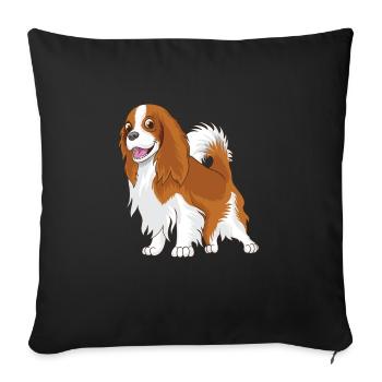 cavie Cavalier King Charles Spaniel - Housse de coussin décorative 45 x 45 cm - noir - Devant