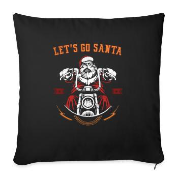 Biker Santa Claus I Santa Claus on Motorcycle - Sofa pillowcase 17,3'' x 17,3'' (45 x 45 cm) - black - Front