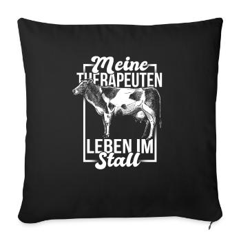 Farmer Landwirtschaft - Sofakissenbezug 45 x 45 cm - Schwarz - Vorne