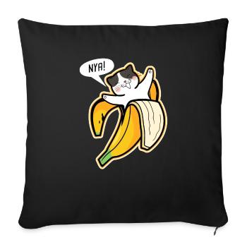 banane - Housse de coussin décorative 45 x 45 cm - noir - Devant