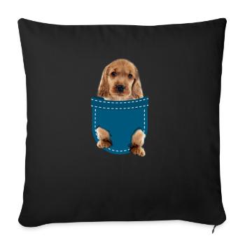 Cocker spaniel - Sofa pillowcase 17,3'' x 17,3'' (45 x 45 cm) - black - Front