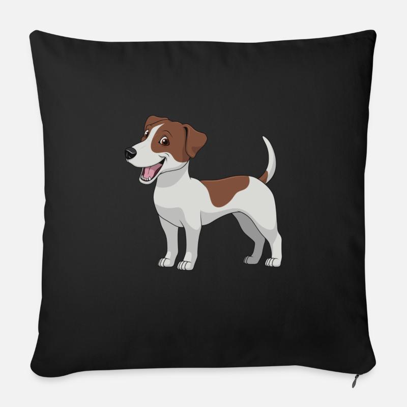 jrt Jack Russell Terrier - Housse de coussin décorative 45 x 45 cm - noir