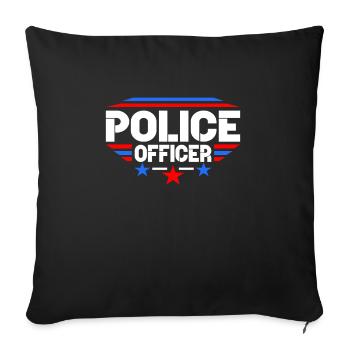police - Housse de coussin décorative 45 x 45 cm - noir - Devant