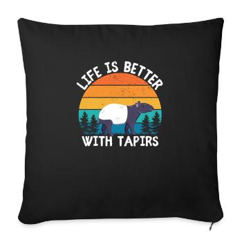 tapir - Housse de coussin décorative 45 x 45 cm - noir - Devant