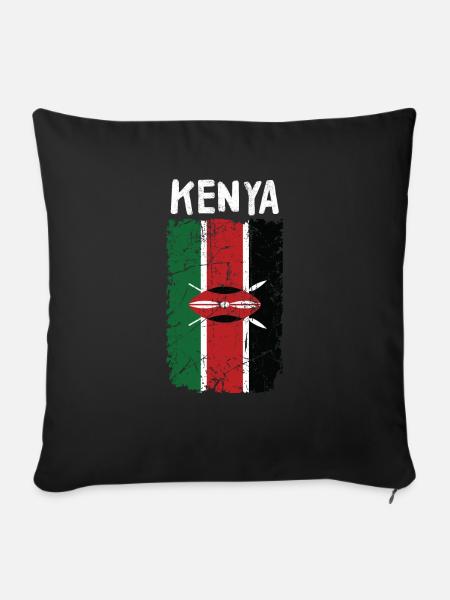 Kenia - Sofakissenbezug 45 x 45 cm - Schwarz
