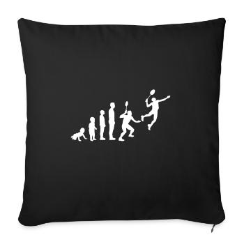 EVOLUTION BADMINTON Shirt Motiv Federball weiß - Sofakissenbezug 45 x 45 cm - Schwarz - Vorne