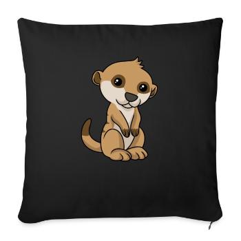 Cartoon meerkat meerkat - Sofa pillowcase 17,3'' x 17,3'' (45 x 45 cm) - black - Front