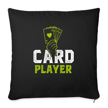 jeu de cartes - Housse de coussin décorative 45 x 45 cm - noir - Devant