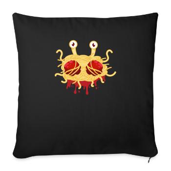 Flying spaghetti monster FSM pastafarian - Housse de coussin décorative 45 x 45 cm - noir - Devant