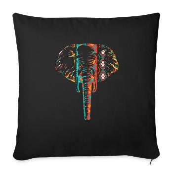 Africa Elephant Head front - Sofa pillowcase 17,3'' x 17,3'' (45 x 45 cm) - black - Front