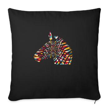 Africa Zebra in a colorful look - Sofa pillowcase 17,3'' x 17,3'' (45 x 45 cm) - black - Front