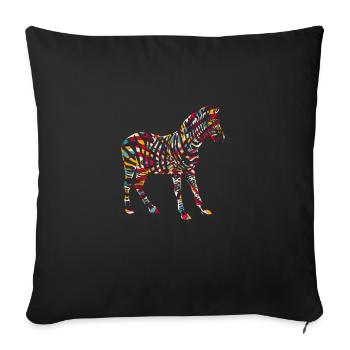 Africa colorful zebra - Sofa pillowcase 17,3'' x 17,3'' (45 x 45 cm) - black - Front