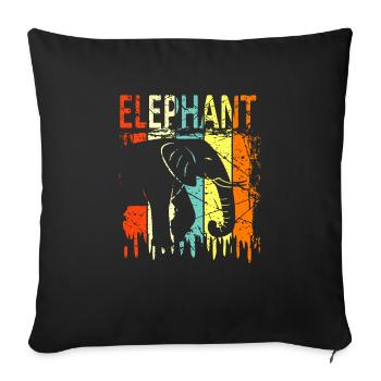 éléphant - Housse de coussin décorative 45 x 45 cm - noir - Devant