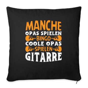Opa SHIRT - Coole spielen Gitarre Geschenk - Sofakissenbezug 45 x 45 cm - Schwarz - Vorne