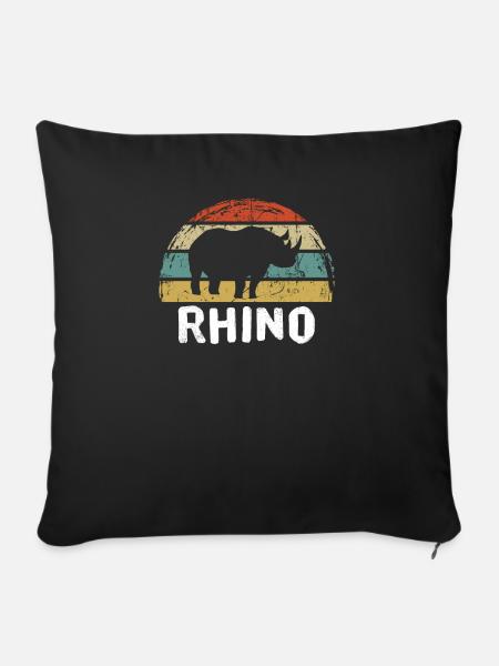 Nashorn Rhinozeros - Sofakissenbezug 45 x 45 cm - Schwarz
