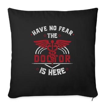 médecin - Housse de coussin décorative 45 x 45 cm - noir - Devant