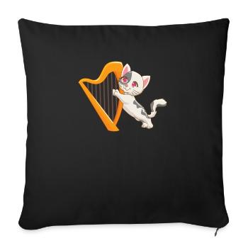 harp - Sofa pillowcase 17,3'' x 17,3'' (45 x 45 cm) - black - Front