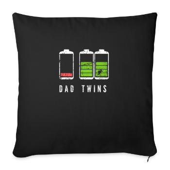 Dad of twins Gift idea expectant fathers - Sofa pillowcase 17,3'' x 17,3'' (45 x 45 cm) - black - Front