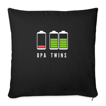Opa Zwillinge Geschenkidee werdende Grossväter - Sofakissenbezug 45 x 45 cm - Schwarz - Vorne