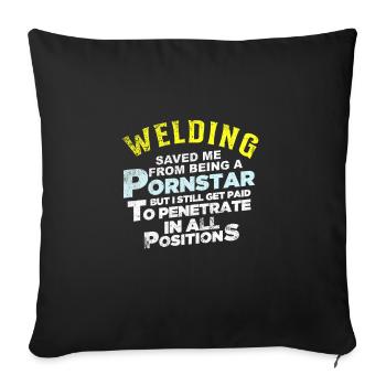 Soudeur soudeur cadeau drôle - Housse de coussin décorative 45 x 45 cm - noir - Devant