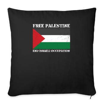 Intifada palestine gratuite - Housse de coussin décorative 45 x 45 cm - noir - Devant
