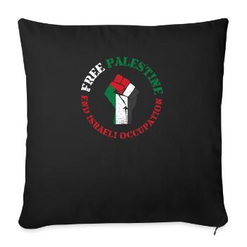 Intifada palestine gratuite - Housse de coussin décorative 45 x 45 cm - noir - Devant