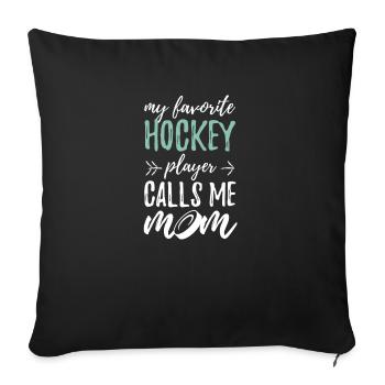 Hockey Mom Mutter Eishockey Spieler Coach - Sofakissenbezug 45 x 45 cm - Schwarz - Vorne