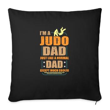 judo - Housse de coussin décorative 45 x 45 cm - noir - Devant