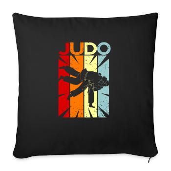 judo - Housse de coussin décorative 45 x 45 cm - noir - Devant