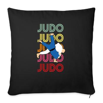 judo - Housse de coussin décorative 45 x 45 cm - noir - Devant