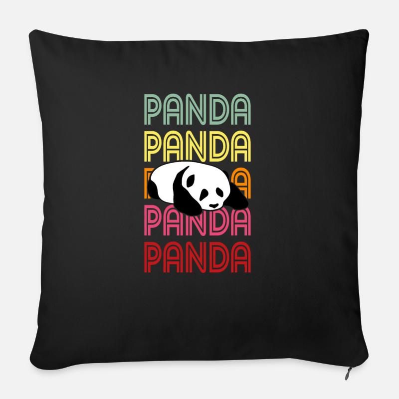 Panda - Sofakissenbezug 45 x 45 cm - Schwarz