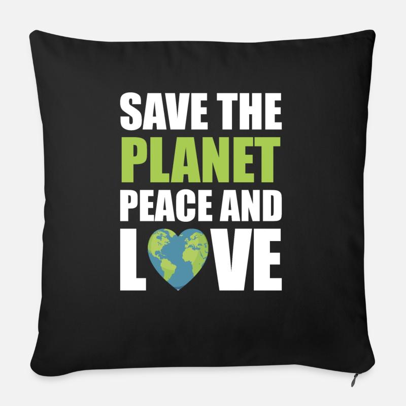 Save the planet - Sofakissenbezug 45 x 45 cm - Schwarz