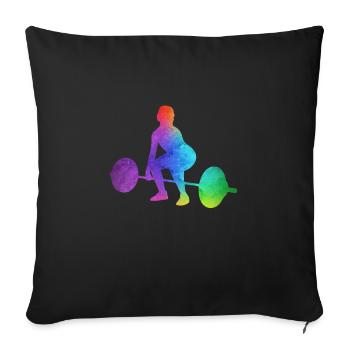 Girl weightlifter weightlifting women - Sofa pillowcase 17,3'' x 17,3'' (45 x 45 cm) - black - Front