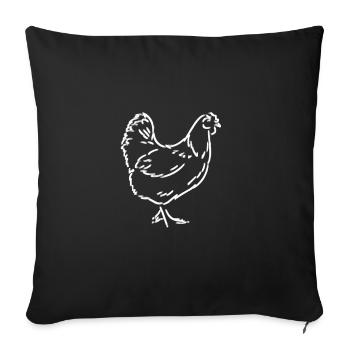 Poulet poulet dessin animé - Housse de coussin décorative 45 x 45 cm - noir - Devant