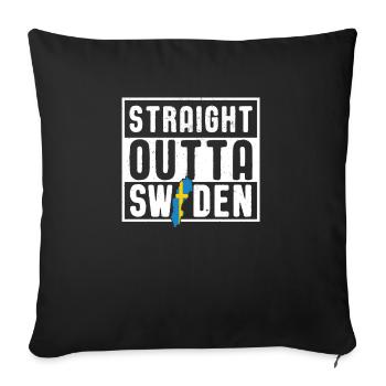 Suède - Housse de coussin décorative 45 x 45 cm - noir - Devant